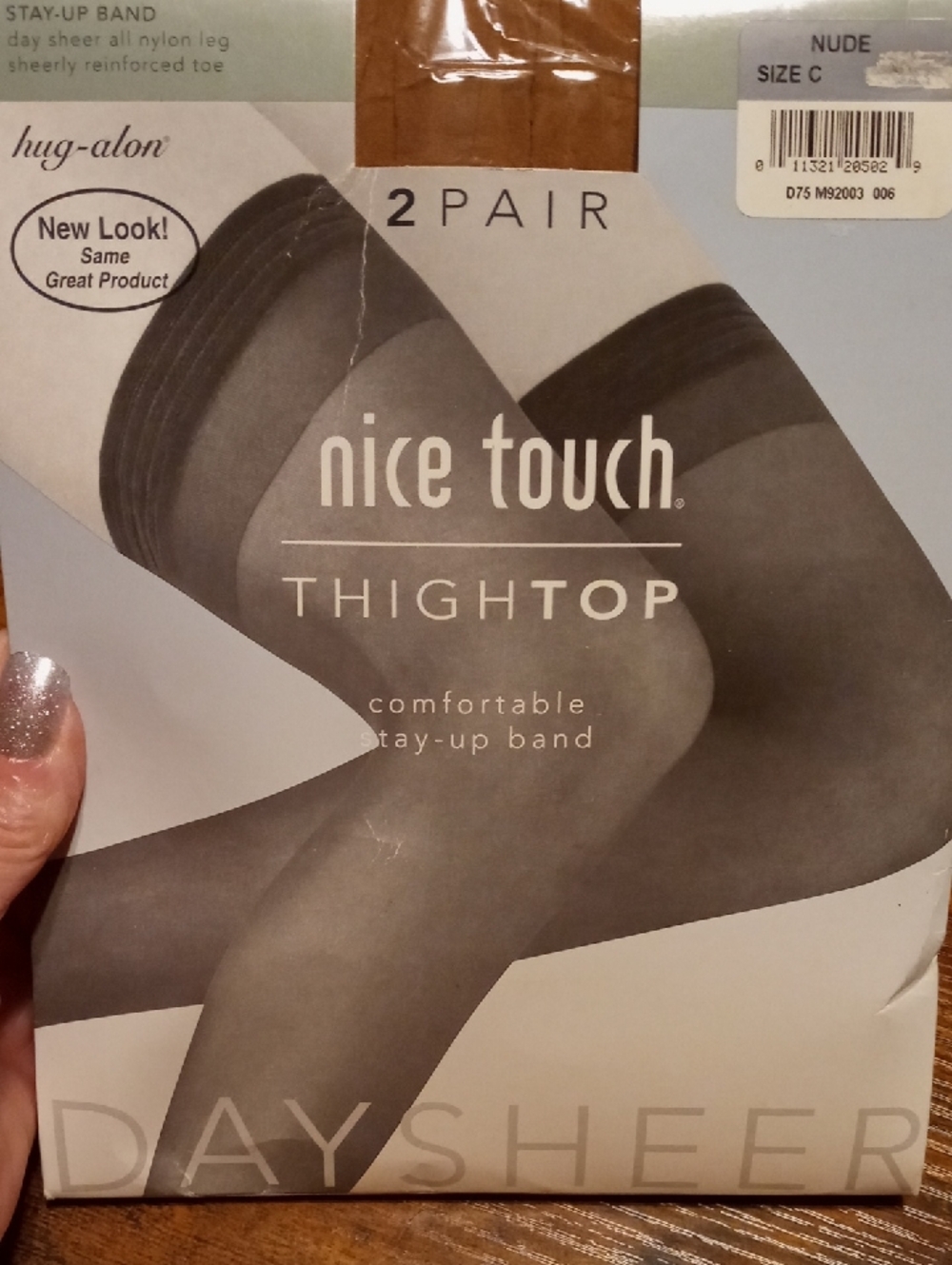 NWT Nice Touch Sz C Nude 2 Pairs Of Stay Up Band Thigh Highs Daysheer